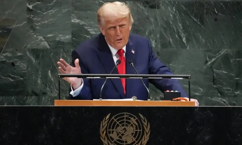 PRESIDENT Trump addresses the UN General Assembly.&mdash;AFP