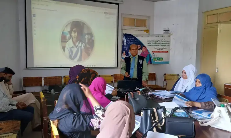 The WHO, in partnership with the Pakistani government, trained 49,000 health workers for the country&rsquo;s first HPV vaccination campaign. &mdash; X/@WHOPakistan