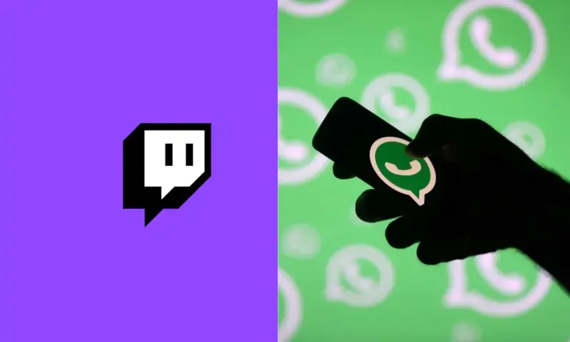 An image depicting logos of social media platforms Twitch (L) and WhatsApp (R). &mdash; Reuters