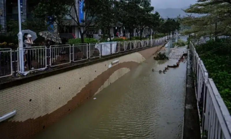 A flooded cycling path is seen in Tseung Kwan O after Super Typhoon Ragasa hit Hong Kong on September 24. — AFP A flooded cycling path is seen in Tseung Kwan O after Super Typhoon Ragasa hit Hong Kong on September 24. — AFP