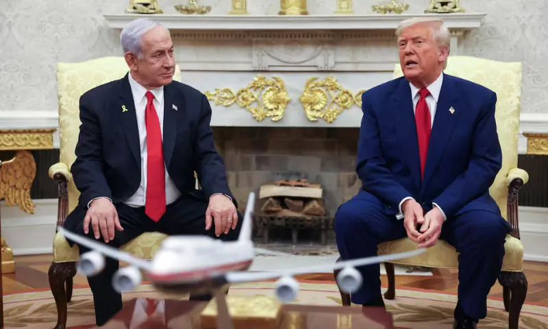US President Donald Trump meets with Israeli Prime Minister Benjamin Netanyahu in the Oval Office at the White House in Washington, US, on April 7, 2025. — Reuters/File Photo