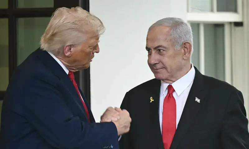ٹرمپ اور نیتن یاہو آج رواں سال چوتھی بار ملاقات کرنے والے ہیں۔
&mdash; فائل فوٹو: اے ایف پی