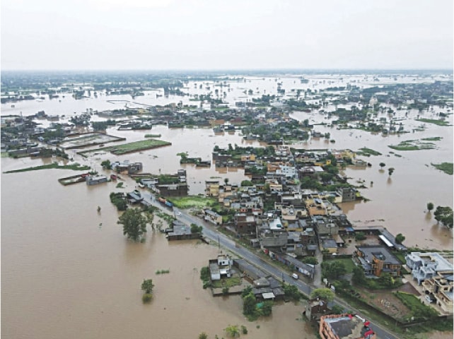 THERE is water as far as the eye can see in Kotli Loharan.&mdash;Dawn