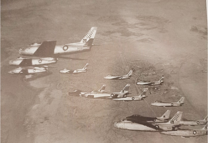 This Sabre formation by the PAF set a world record of 16-aircraft loop in front of 20,000 spectators at Mauripur airbase led by Wing Commander M.Z. Masud on Feb 2, 1958