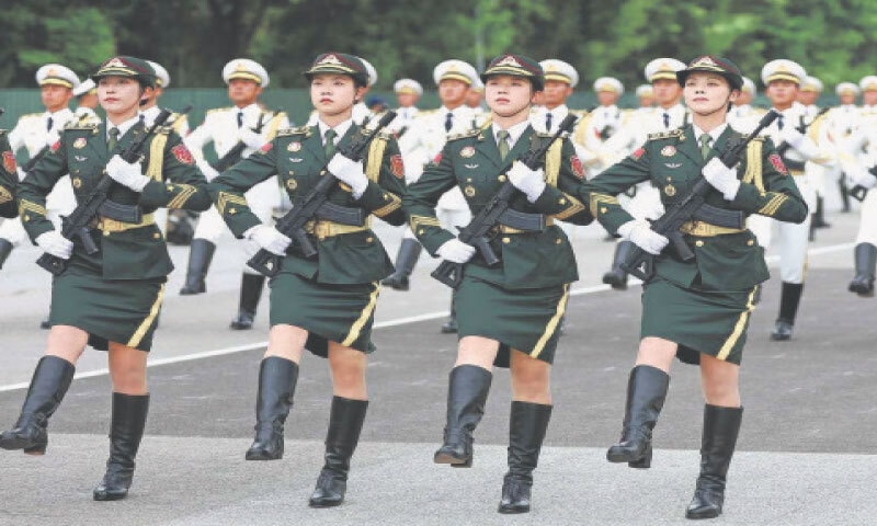 BEIJING: Troops march as part of a grand gathering marking the 80th anniversary of the victory in the Chinese people&rsquo;s war of resistance against Japanese aggression (1931-45).&mdash;Courtesy China Daily