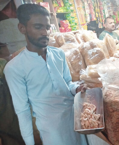 Large dried shrimps at Empress Market