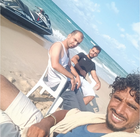 MUHAMMAD Abu Dakha poses for a selfie before sailing with two other Palestinian migrants to Lampedusa, Italy, on a jet ski.—Reuters MUHAMMAD Abu Dakha poses for a selfie before sailing with two other Palestinian migrants to Lampedusa, Italy, on a jet ski.—Reuters