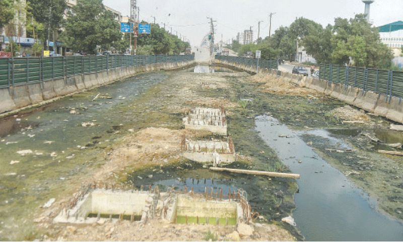 A view of the under-construction dedicated corridor of Red Line. &mdash;Fahim Siddiqi / White Star