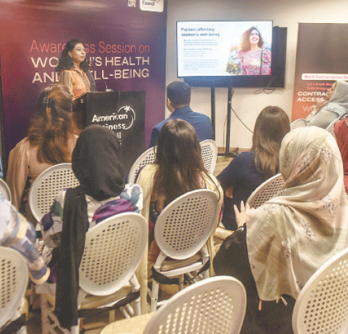 Prof Dr Farrukh Naheed gives a presentation.&mdash;Fahim Siddiqi / White Star