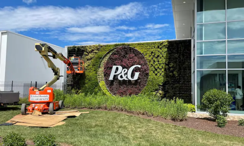 A plant wall with Procter & Gamble’s logo is pictured at the entrance to the company’s highly automated cleaning products factory in Tabler Station, West Virginia, US, on May 28, 2021. — Reuters/File A plant wall with Procter & Gamble’s logo is pictured at the entrance to the company’s highly automated cleaning products factory in Tabler Station, West Virginia, US, on May 28, 2021. — Reuters/File