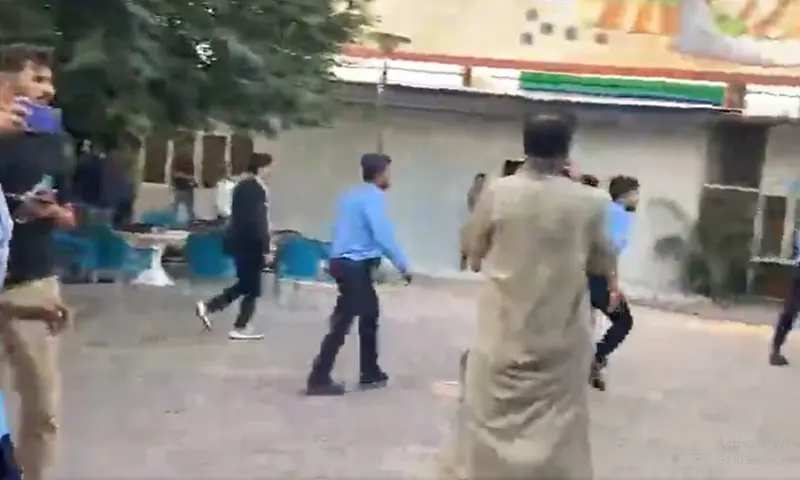 Islamabad police raid the National Press Club in Islamabad on October 2. — Photo courtesy Hamid Mir/X