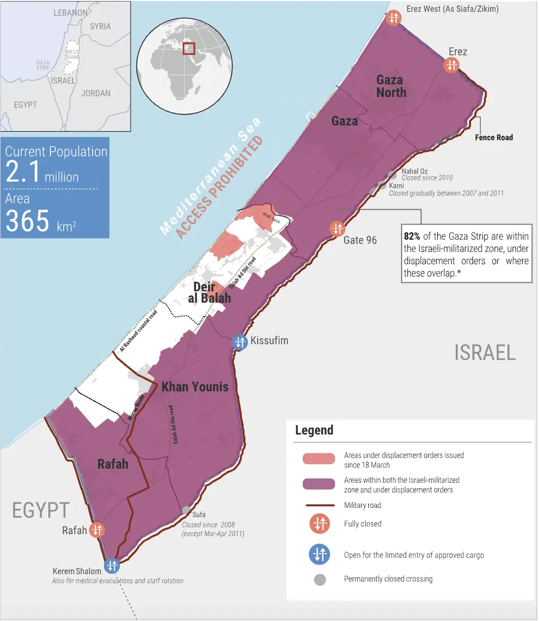   Map by OCHA, October 1, 2025  