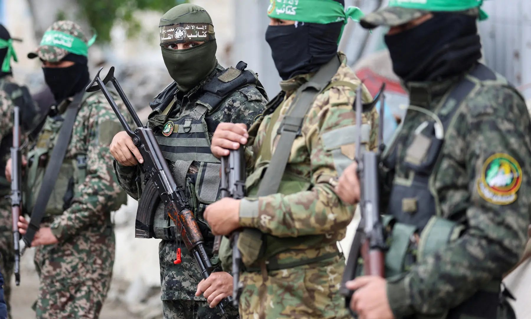 Gunmen stand guard at the funeral of Marwan Issa, a senior Hamas deputy military commander who was killed in an Israeli airstrike during the conflict between Israel and Hamas, amid a ceasefire between Israel and Hamas, in the central Gaza Strip, on February 7, 2025. — Reuters