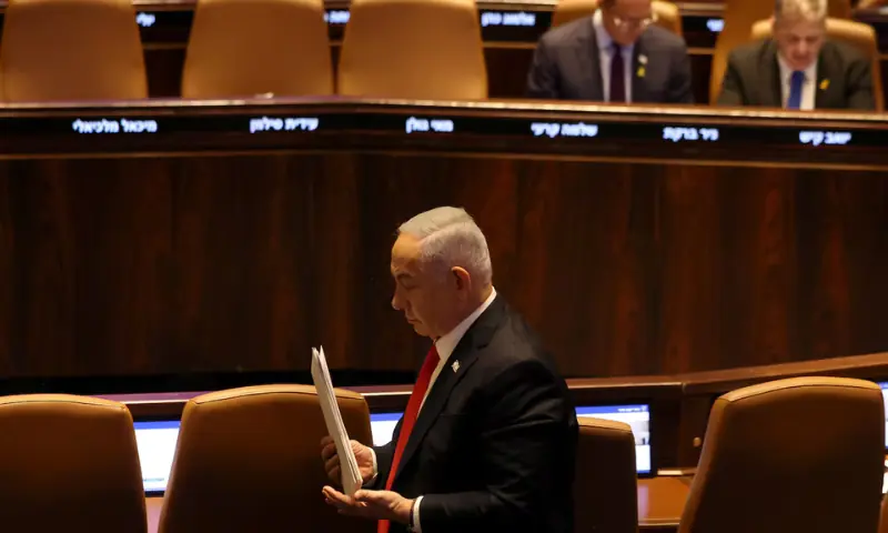 Israeli Prime Minister Benjamin Netanyahu attends a discussion on the subject of hostages kidnapped during the deadly October 7, 2023 attack, in Israel’s parliament, the Knesset, in Jerusalem, on November 18, 2024. — Reuters