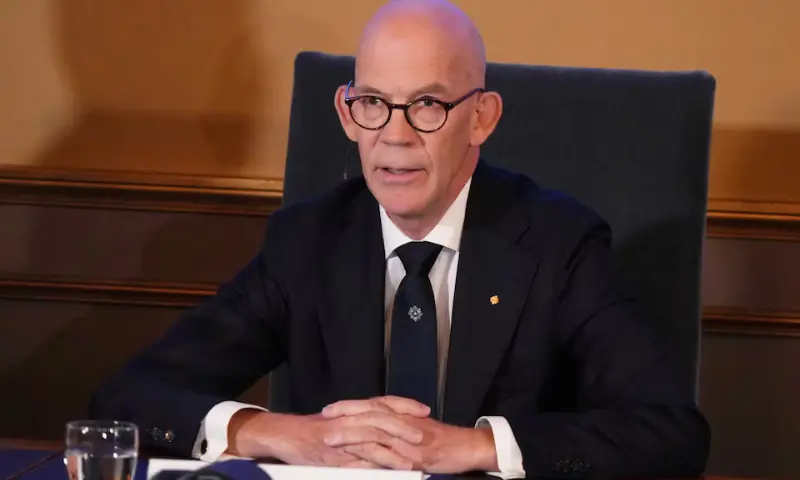 Hans Ellegren, permanent secretary of the Royal Academy of Sciences of Sweden, hopes to announce this year's Nobel Prize winners in Physics, by the Royal Academy of Sciences of Sweden at a press conference in Stockhom, Sweden, October 7.