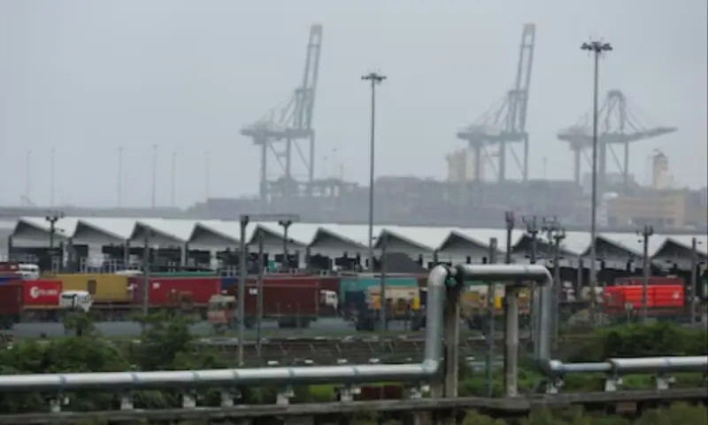 Trucks with shipping containers are parked at Jawaharlal Nehru Port, in Navi Mumbai, India, August 27, 2025. &mdash; Reuters /Francis Mascarenhas