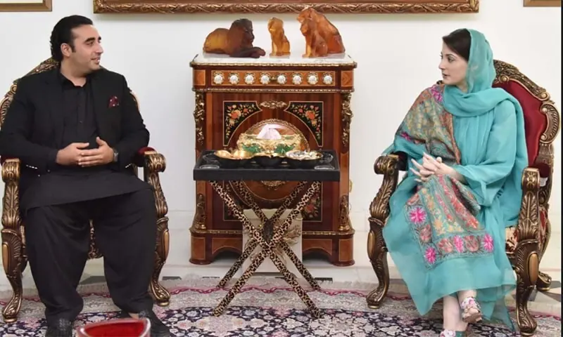 On the invitation of Maryam Nawaz, a PML-N vice president, PPP Chairperson Bilawal Bhutto Zardari arrived at Jati Umra on Sunday amid reports of increasing cooperation among opposition parties against the government. &mdash; Photo provided by author