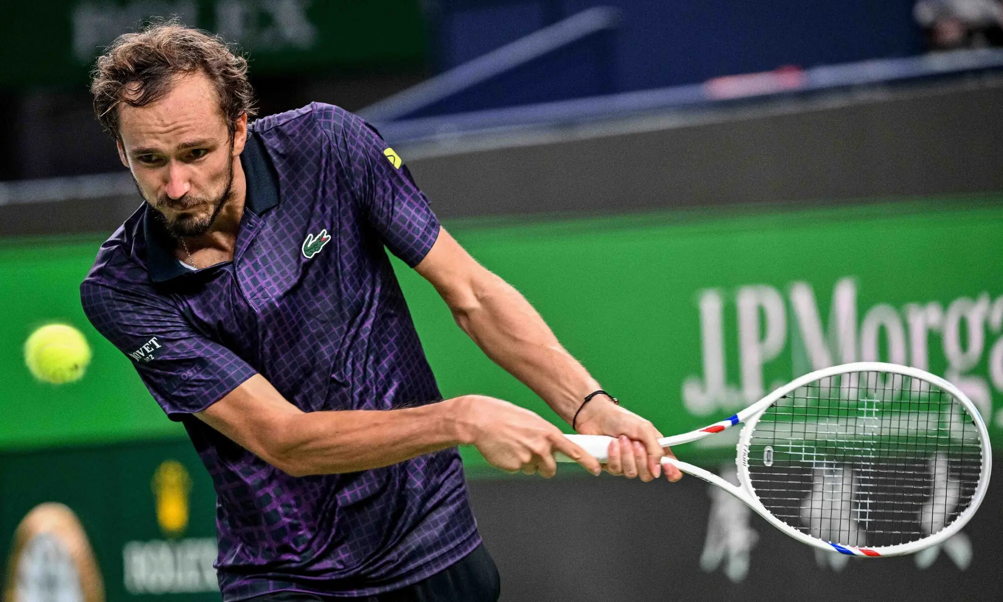 Russia’s Daniil Medvedev hits a return to the United States’s Learner Tien during their men’s singles match at the Shanghai Masters tennis tournament in Shanghai on October 8, 2025. — AFP Russia’s Daniil Medvedev hits a return to the United States’s Learner Tien during their men’s singles match at the Shanghai Masters tennis tournament in Shanghai on October 8, 2025. — AFP