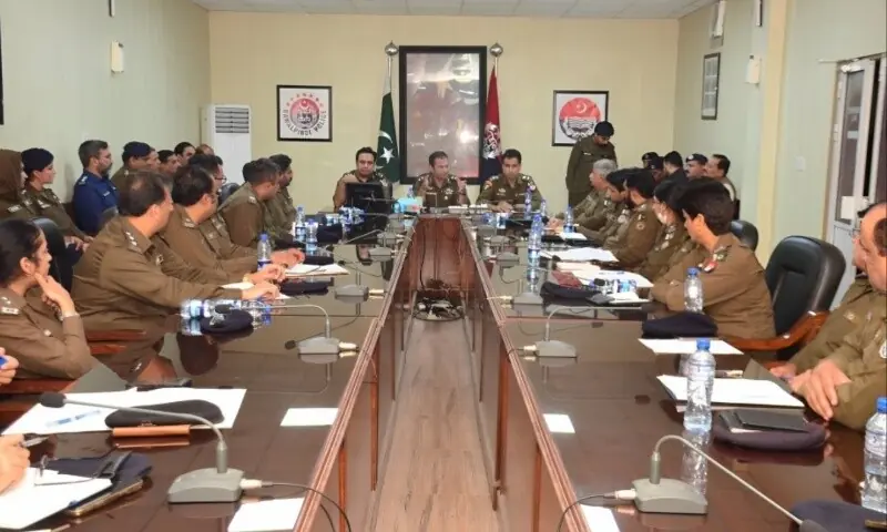 Rawalpindi Police holding a meeting to review the law and order situation in the city amid a call for protest by  religiopolitical party Tehreek-i-Labbaik Pakistan in Islamabad. &mdash; Rawalpindi Police / X