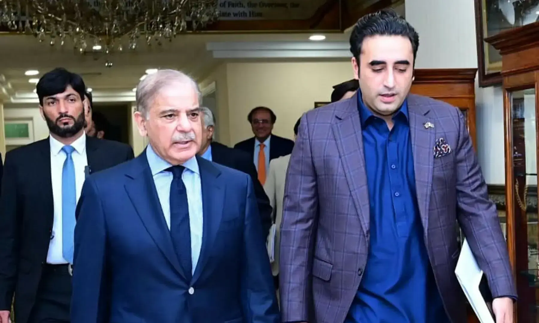 In this file photo, Bilawal Bhutto-Zardari calls on PM Shehbaz Sharif on June 20 in Islamabad. &mdash; PID/File