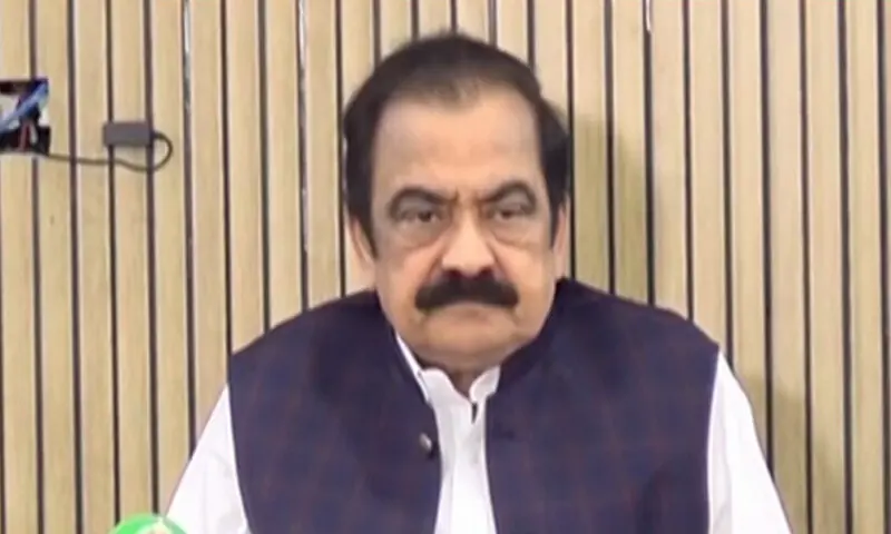 Adviser to the Prime Minister on Political Affairs Rana Sanaullah speaking during a media briefing in Lahore on Sunday, October 12, 2025. &mdash; DawnNews TV