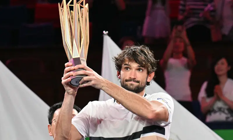 Monaco’s Valentin Vacherot holds up the trophy after his victory against France’s Arthur Rinderknech during the men’s singles final at the Shanghai Masters tennis tournament in Shanghai on October 12, 2025. — AFP Monaco’s Valentin Vacherot holds up the trophy after his victory against France’s Arthur Rinderknech during the men’s singles final at the Shanghai Masters tennis tournament in Shanghai on October 12, 2025. — AFP