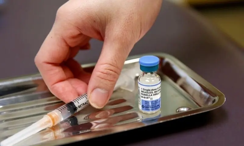 A vial of the measles, mumps, and rubella virus (MMR) vaccine is pictured. — Reuters/File A vial of the measles, mumps, and rubella virus (MMR) vaccine is pictured. — Reuters/File