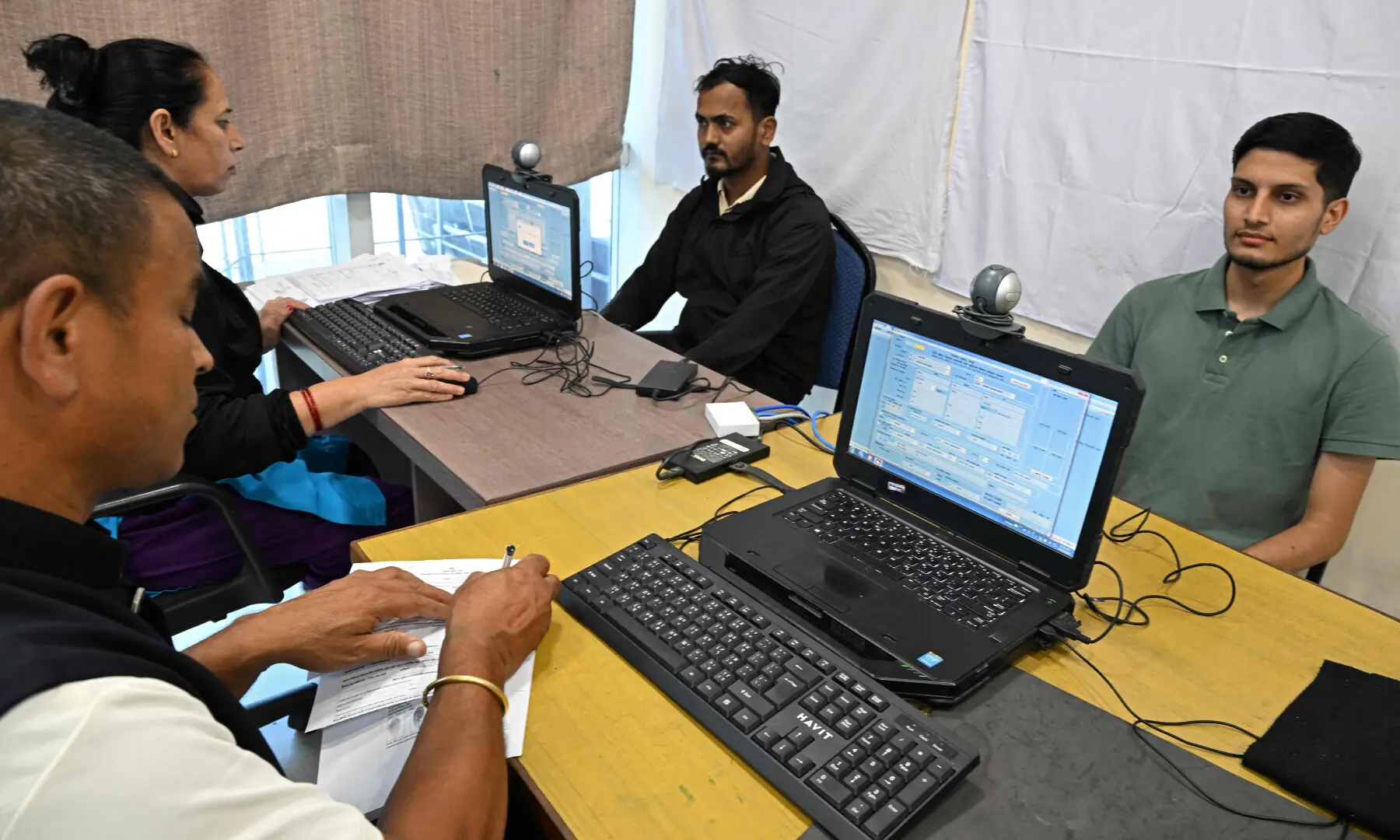 Youths register themselves for the upcoming Nepal’s parliamentary elections, in Kathmandu on Oct 13, 2025. — AFP