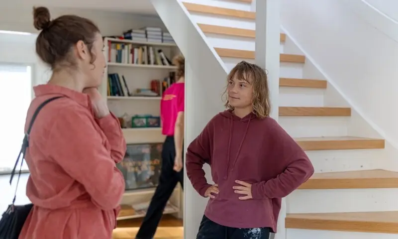 Great Thunberg speaks with an interviewer. — Photo by Magnus Wennman/Aftonbladet
