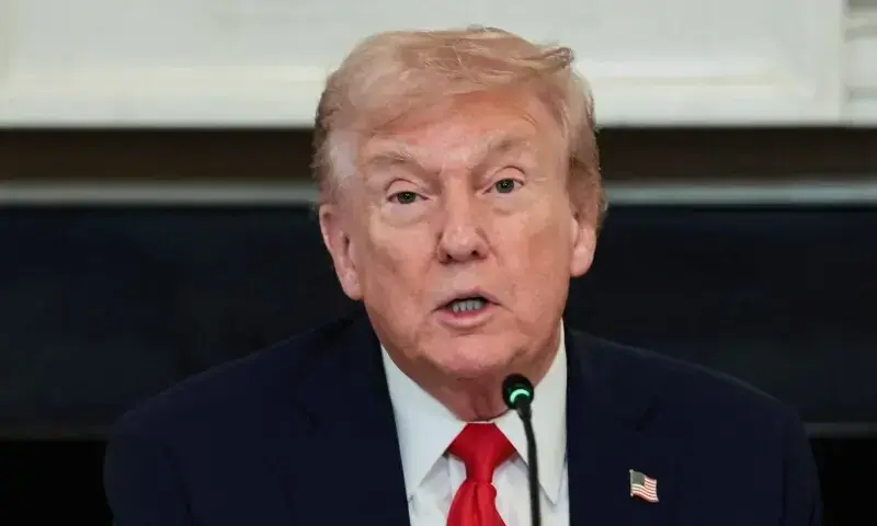 US President Donald Trump participates in a meeting at the White House in Washington, DC, US on October 8. &mdash; Reuters
