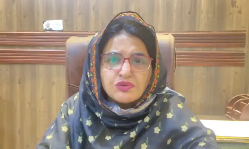 A screengrab of PTI leader Seemabia Tahir issuing a statement on the protests in Muridke on Oct 13. — seemabiatahir via X A screengrab of PTI leader Seemabia Tahir issuing a statement on the protests in Muridke on Oct 13. — seemabiatahir via X