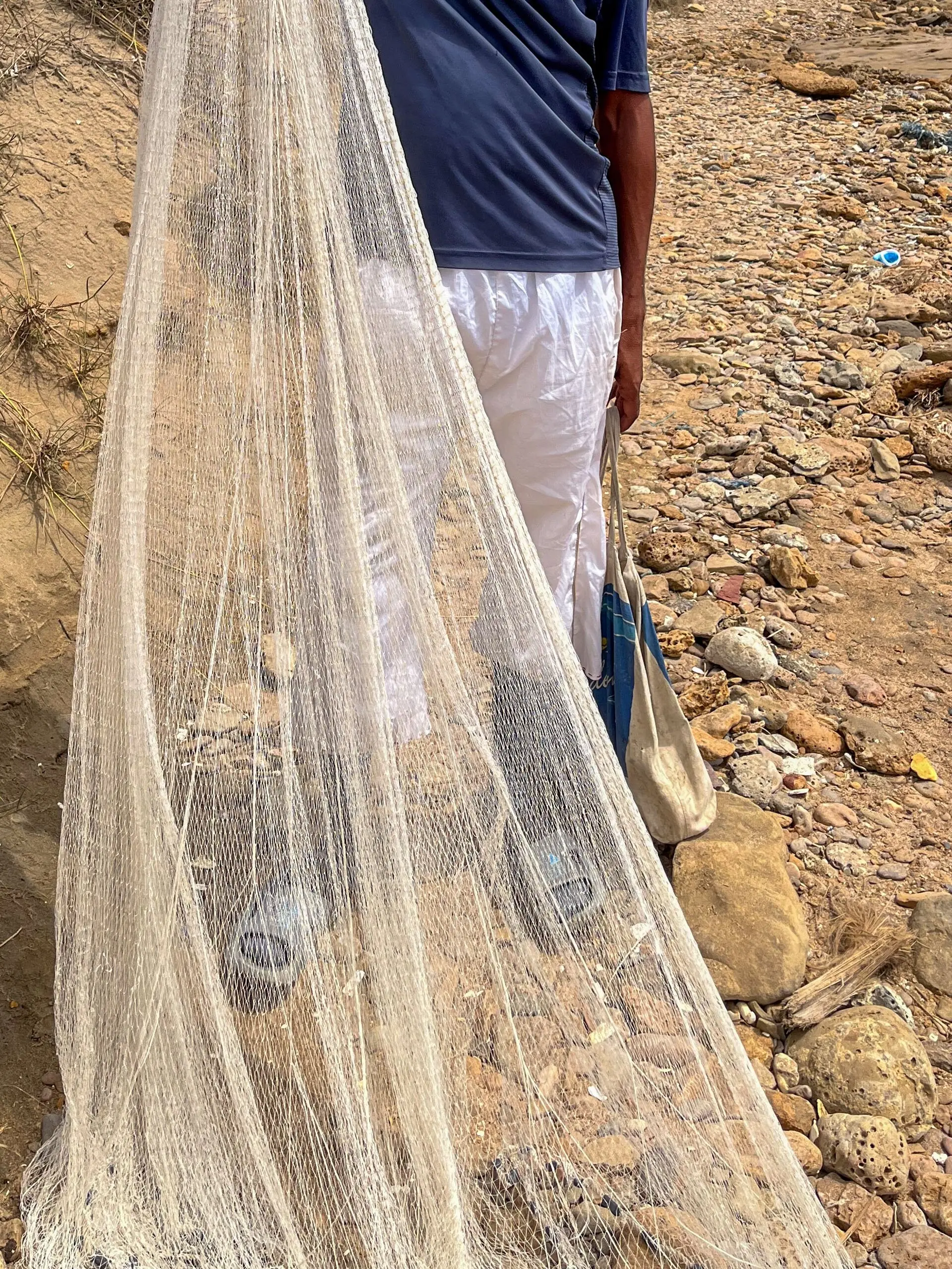 .  Fine mesh nets that catch small, often juvenile fish are still being used on Churna Island, despite being banned as part of the MPA. With competition from trawlers impacting fish stocks, small-scale fishers rely on these cheap, effective nets to feed their families. &mdash;Hawwa Fazal