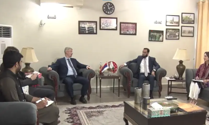 Federal Minister for Information Attaullah Tarar meets with Russia’s Ambassador to Pakistan Albert P. Khorev for discussions on bilateral relations, tourism, culture, and media cooperation. — Screengrab from X/TararAttaullah Federal Minister for Information Attaullah Tarar meets with Russia’s Ambassador to Pakistan Albert P. Khorev for discussions on bilateral relations, tourism, culture, and media cooperation. — Screengrab from X/TararAttaullah
