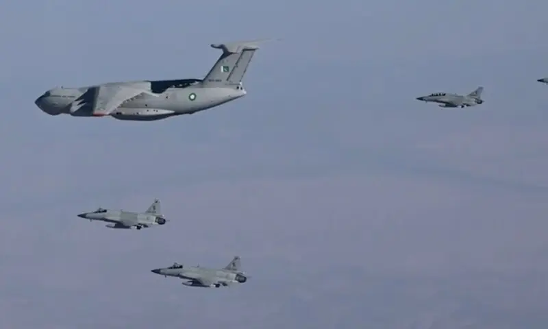 A Pakistan Air Force (PAF) contingent comprising JF-17 Thunder Block-III fighter jets, accompanied by skilled air and ground crew, has landed in Azerbaijan to participate in a bilateral aerial combat exercise on Sunday, October 19, 2024. &mdash; Screengrab via video from ISPR