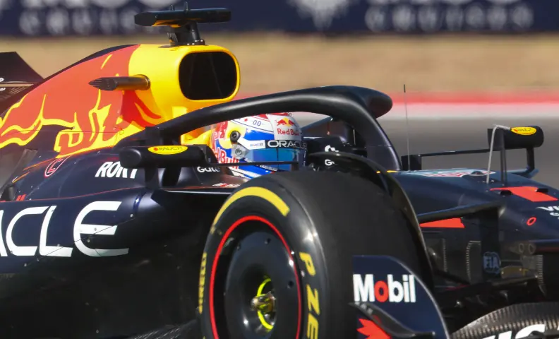 Oracle Red Bull Racing driver Max Verstappen (1) of Team Netherlands, winner out of turn 22 at Circuit of The Americas Austin on Oct 19, 2025. &mdash;Reuters