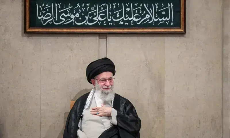 This handout picture provided by the office of Iran&rsquo;s Supreme Leader Ayatollah Ali Khamenei shows him speaking during a ceremony marking the death anniversary of Imam Reza, in Tehran on August 24. &mdash; AFP