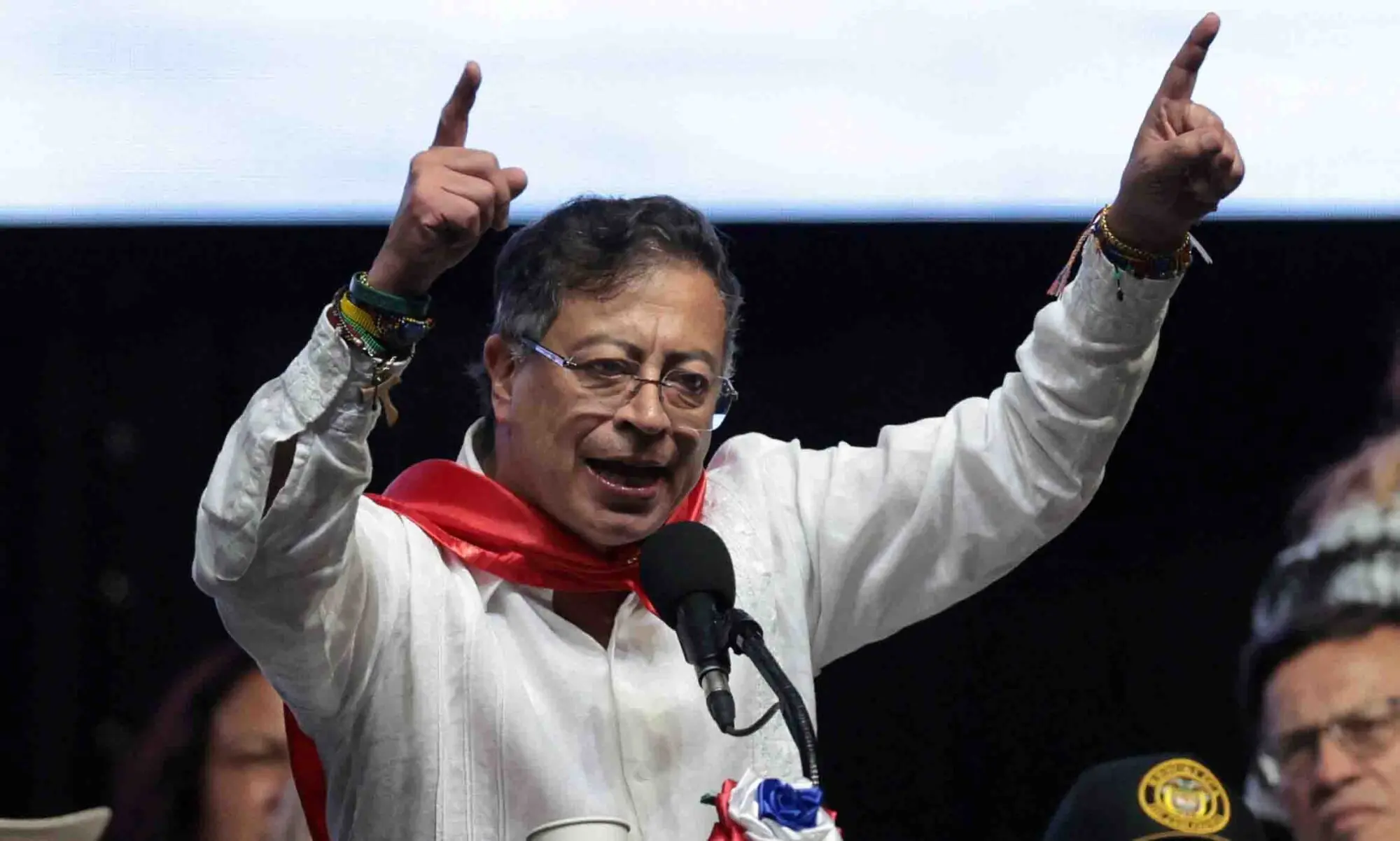 Colombian President Gustavo Petro speaks at a rally organised by the ruling party in Ibague.&mdash;Reuters
