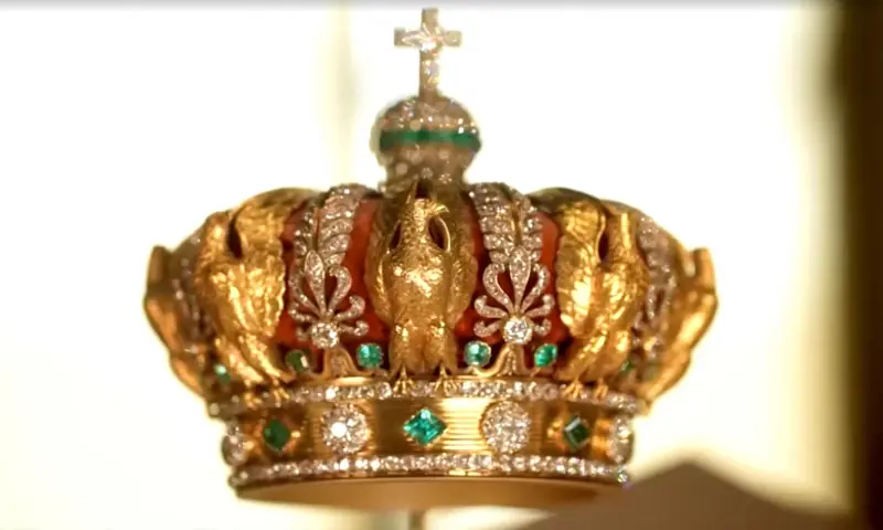 A crown worn by French Empress Eugenie, which was targeted by thieves during a heist at Paris&rsquo; Louvre Museum on Oct 19, 2025 but was dropped during their escape, on display in this undated still frame from a video. &mdash; Louvre Museum/Handout via Reuters