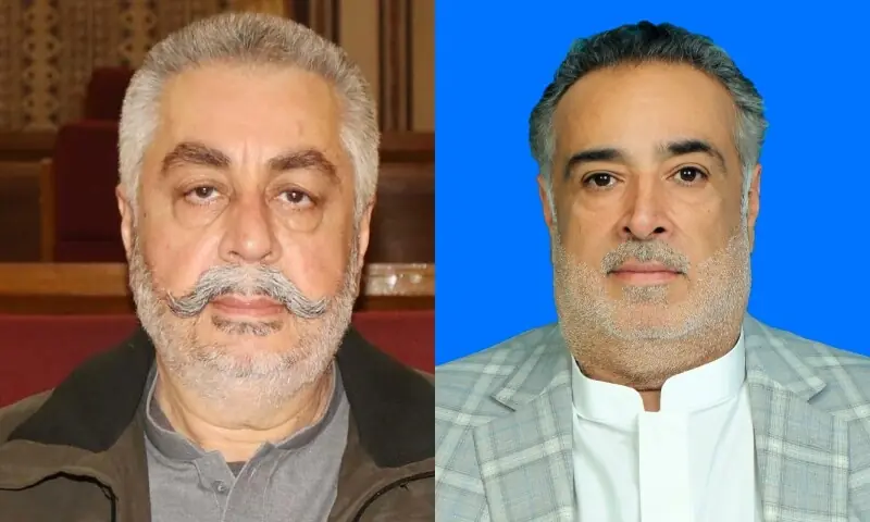 This combination photo shows PML-N leaders Nawab Jangayz Marri (left) and Mir Dostain Khan Domki. &mdash; Photos courtesy Balochistan Assembly/website and Senate/website