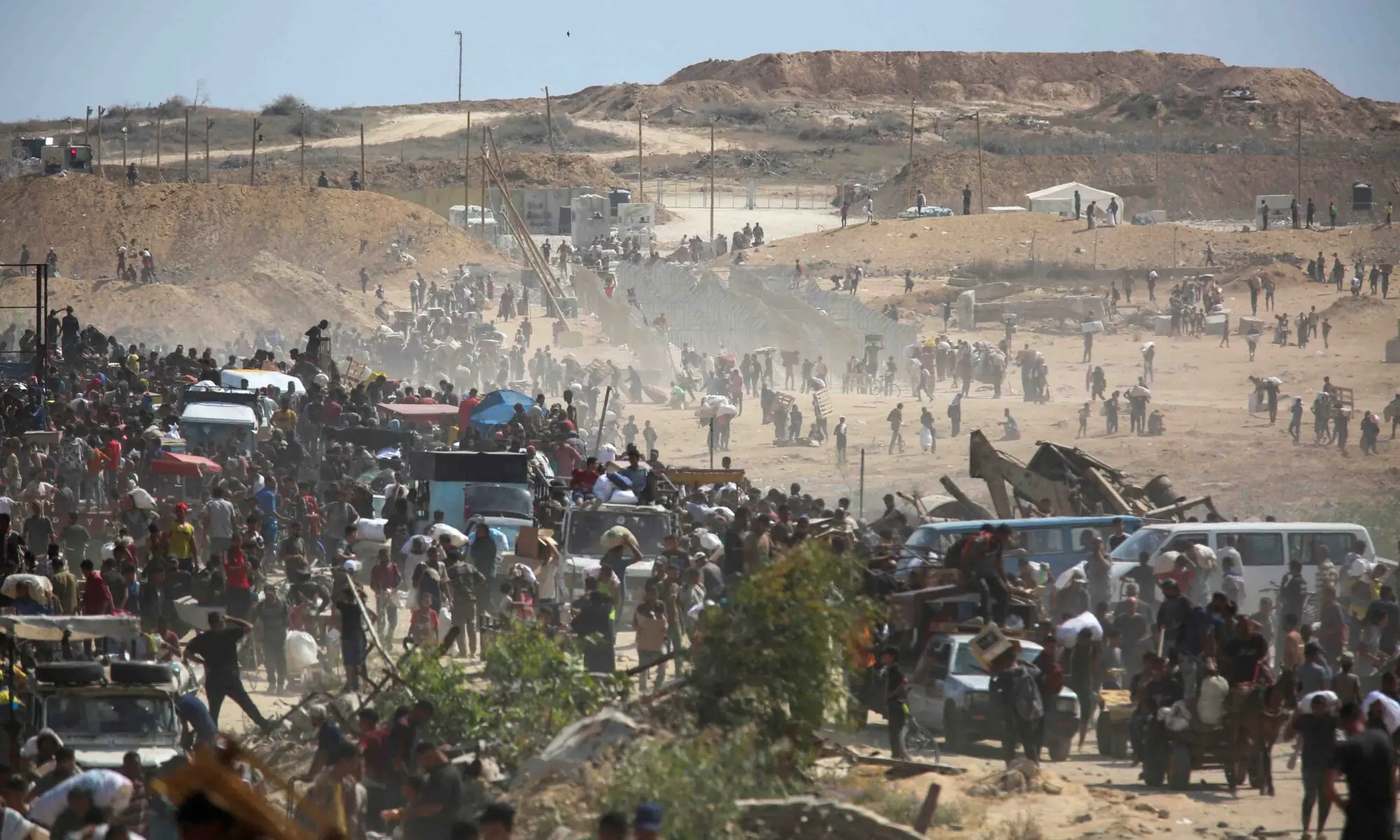 Palestinians seek aid supplies from the US-backed Gaza Humanitarian Foundation (GHF), in the central Gaza Strip, August 4. &mdash; Reuters