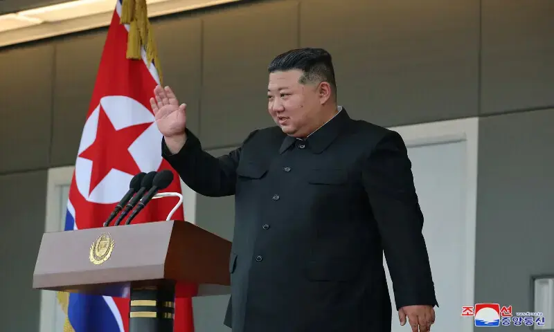 North Korean leader Kim Jong Un waves from a train during a visit to North Pyongan Province, North Kore&mdash; Reuters/File