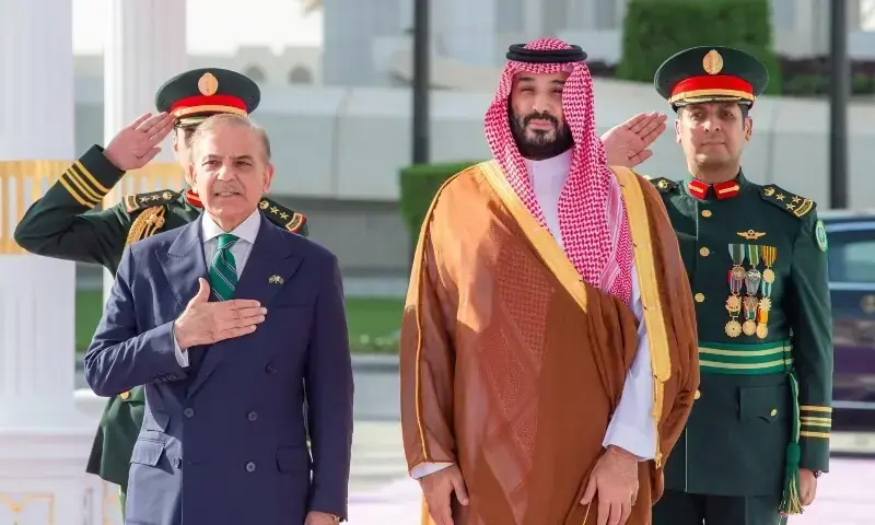 Prime Minister Shehbaz Sharif with Saudi Crown Prince Mohammed bin Salman at Yamama Palace, Riyadh, Saudi Arabia on September 17, 2025. — Saudi Gazette Prime Minister Shehbaz Sharif with Saudi Crown Prince Mohammed bin Salman at Yamama Palace, Riyadh, Saudi Arabia on September 17, 2025. — Saudi Gazette