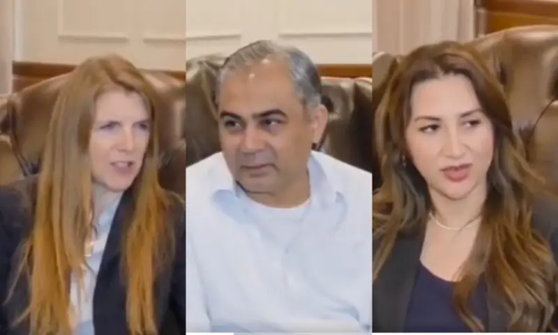 Image collage showing  British High Commissioner Jane Marriott (left), Interior Minister Mohsin Naqvi (centre) and US Charg&eacute; d&rsquo;Affaires Natalie Baker (right). Both envoys held separate meetings with Naqvi regarding UK and US ties with Pakistan, respectively. &mdash; @MOIofficialGoP/ x