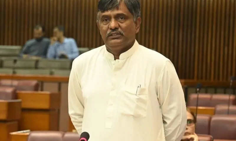 In this file photo, MNA Zulfiqar Ali Behan speaks on the floor of the National Assembly. — Photo via National Assembly/X In this file photo, MNA Zulfiqar Ali Behan speaks on the floor of the National Assembly. — Photo via National Assembly/X
