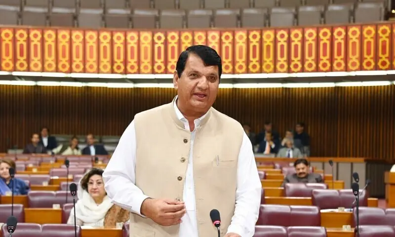 In this file photo Federal Minister for Gilgit Baltistan and Kashmir Affairs and States and Frontier Regions, Amir Muqam, speaks during NA session on Feb 18, 2025. — Photo courtesy NA/X In this file photo Federal Minister for Gilgit Baltistan and Kashmir Affairs and States and Frontier Regions, Amir Muqam, speaks during NA session on Feb 18, 2025. — Photo courtesy NA/X
