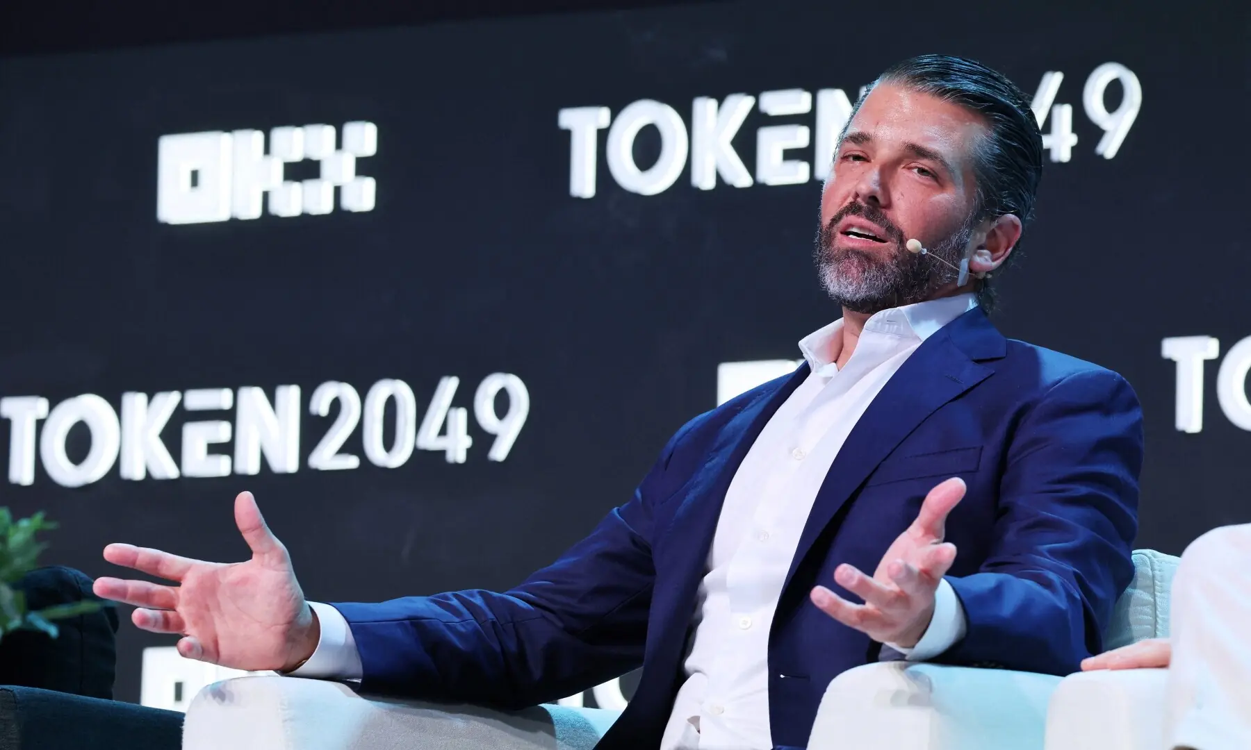 World Liberty co-founder Donald Trump Jr. speaks at the TOKEN2049 crypto conference in Singapore October 1. &mdash; Reuters