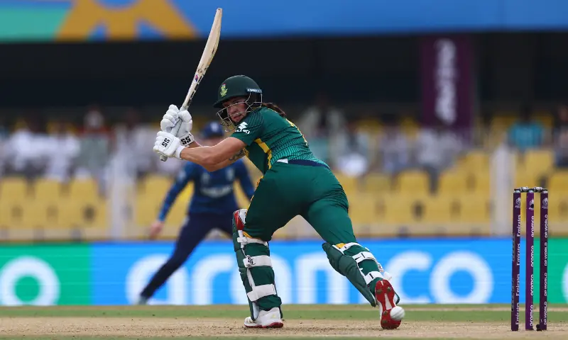 South Africa&rsquo;s Tazmin Brits in action at the ICC Women&rsquo;s World Cup Semi Final at Barsapara Cricket Stadium in Guwahati, India on October 29, 2025. &mdash; Reuters