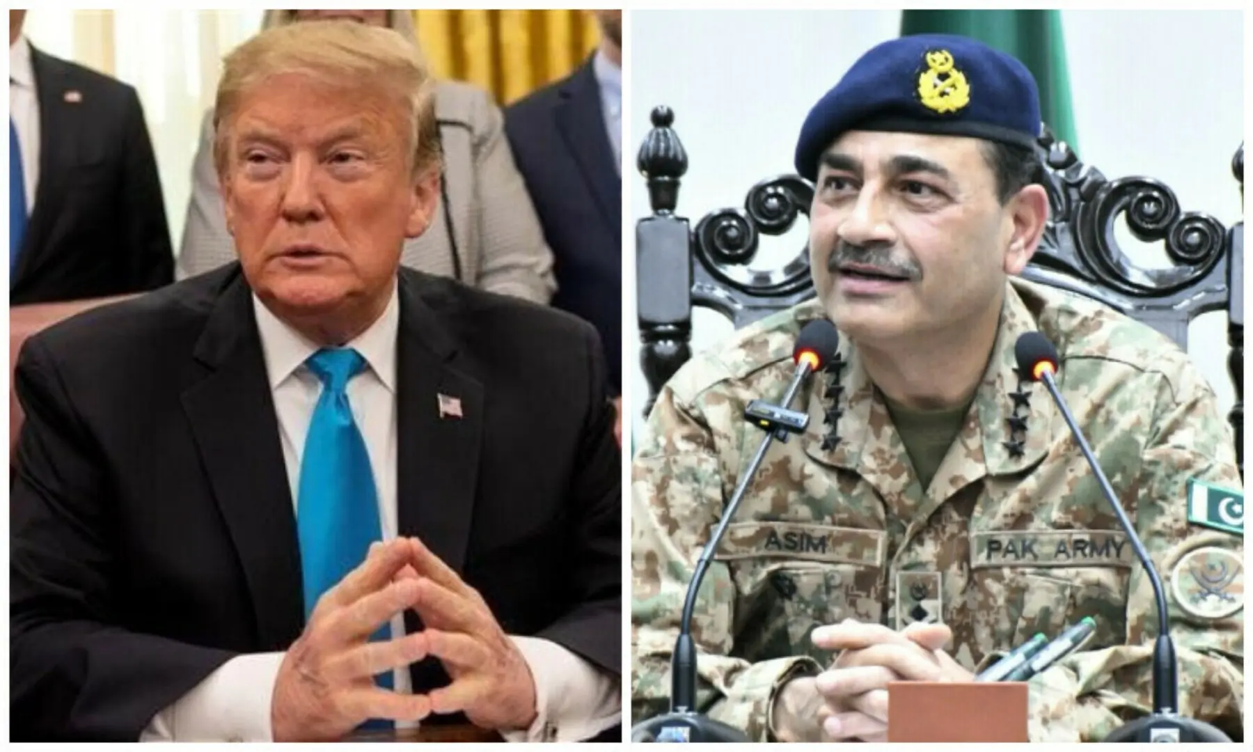 Collage of US President Donald Trump (L) and COAS Field Marshal Munir (R) . &mdash; AFP/ISPR