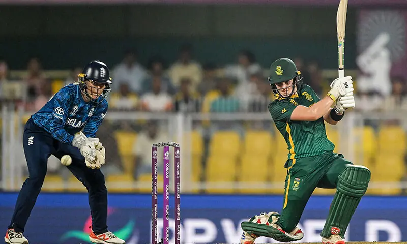 South African captain Laura Wolvaardt (R) plays a shot as England wicket-keeper Amy Jones watches during their ICC Women’s Cricket World Cup semi-final at the Barsapara Cricket Stadium in Guwahati on October 29, 2025.—AFP South African captain Laura Wolvaardt (R) plays a shot as England wicket-keeper Amy Jones watches during their ICC Women’s Cricket World Cup semi-final at the Barsapara Cricket Stadium in Guwahati on October 29, 2025.—AFP
