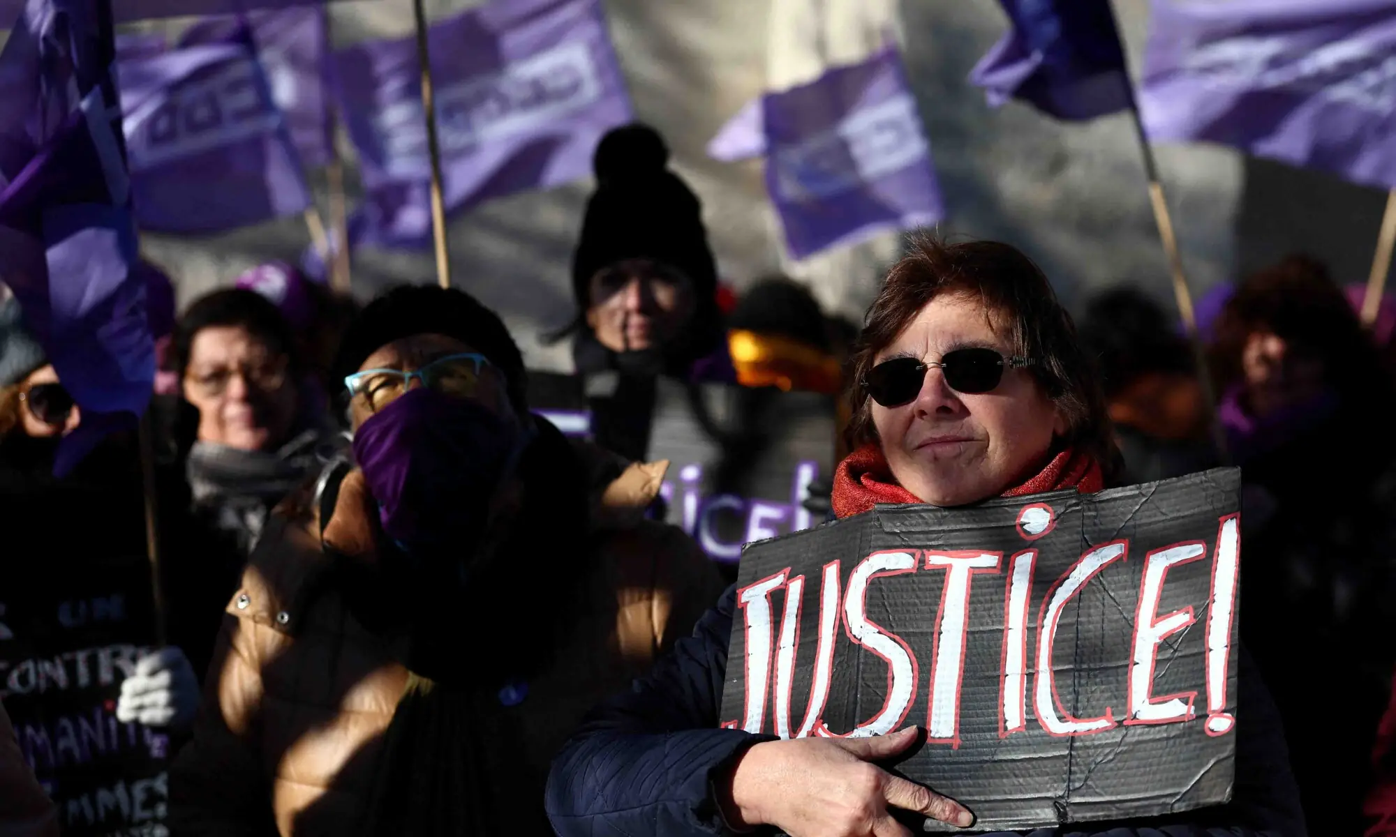 People gather in support of Frenchwoman Gisele Pelicot, the victim of a mass rape orchestrated by her then-husband Dominique Pelicot at their home in the southern French town of Mazan, the day after the verdict in the trial for Dominique Pelicot and 50 co-accused, in front of the courthouse in Avignon, France, December 20, 2024. &mdash; Reuters